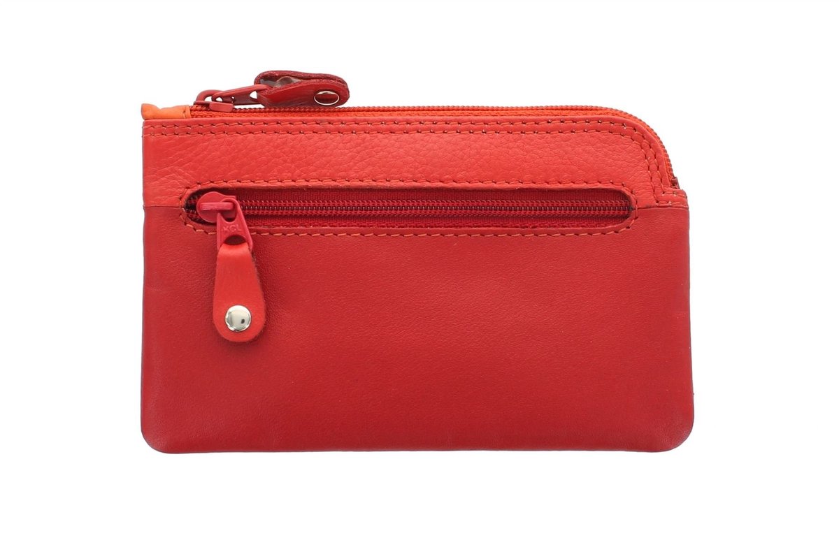 Omgoods - Multicolour Lederen Muntentas met Sleutelhanger