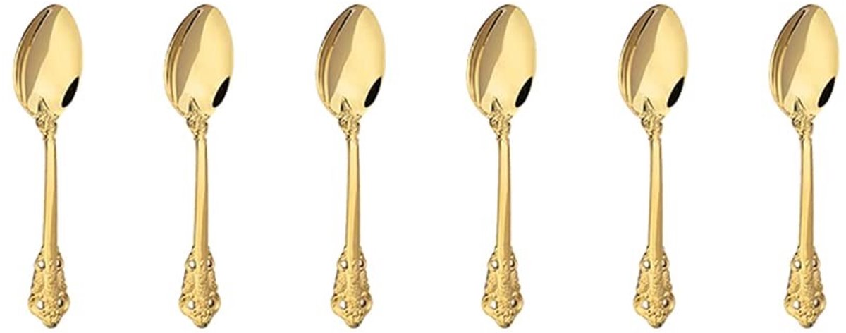 Omgoods - 6-Delige Gouden Bestekset van RVS met Antieke Look