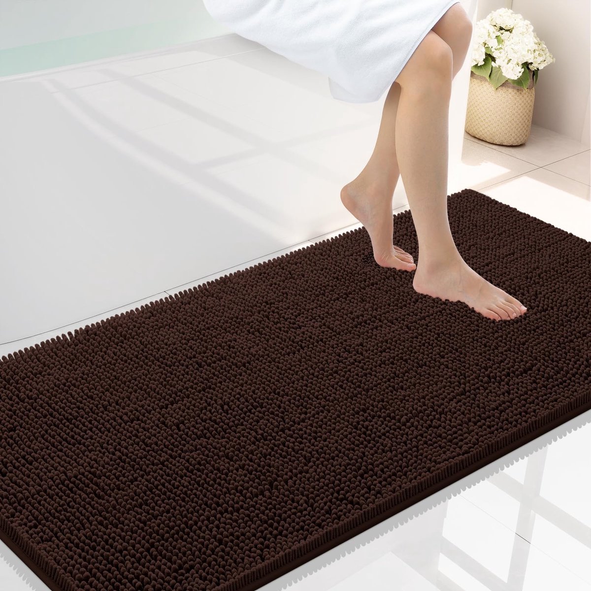 Omgoods - Luxe Chenille Badmat, Extra Zacht en Absorberend, Machinewasbaar
