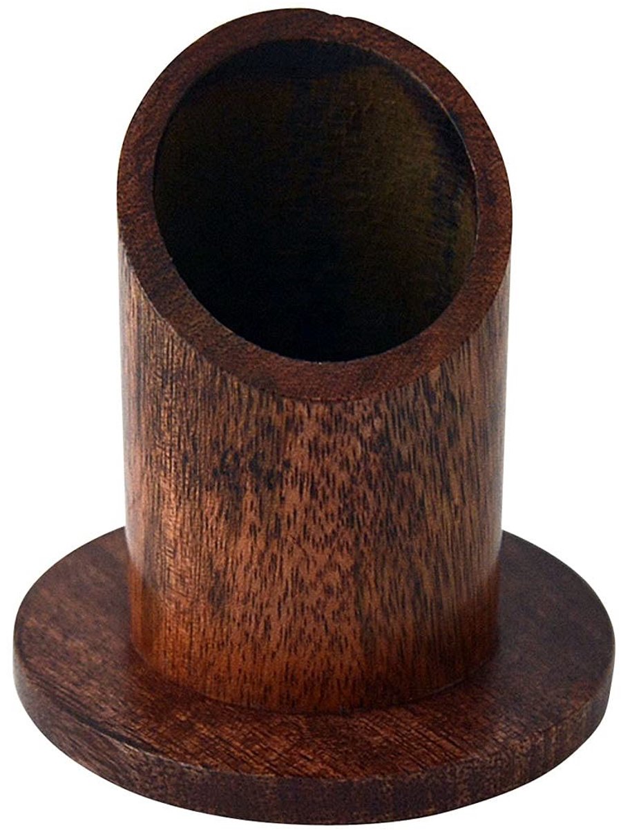 Omgoods - Donker Houten Kaarsenstandaard voor Kaarsen met een Diameter van 4 cm