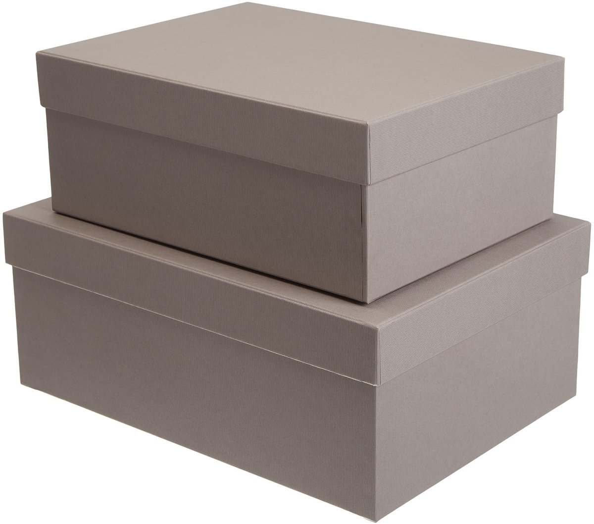 Omgoods - Set van 2 Taupe Opbergdozen van Gerecycled Karton