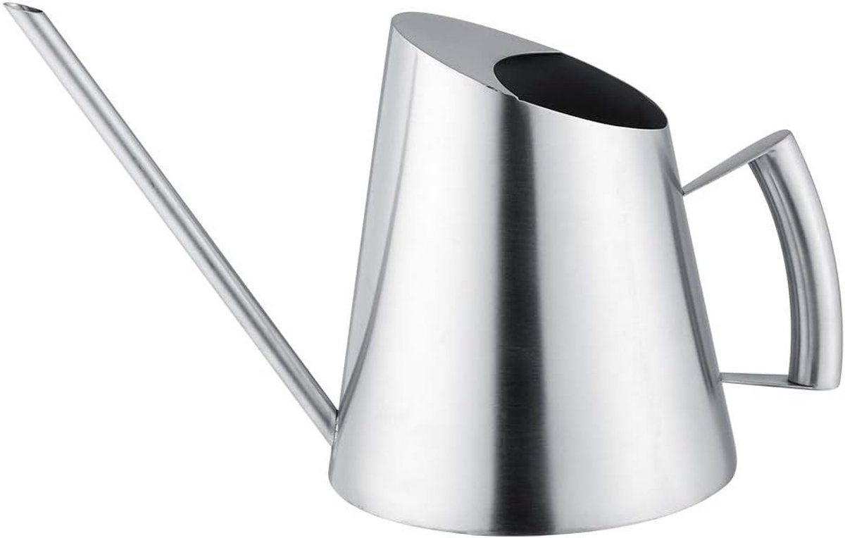 Omgoods- Gieter 1,5 Liter Roestvrij Staal - Gieter voor Binnen/Buiten - Antiroest - Duurzaam - Premium Kwaliteit - 14,3 x 28 x 17,5 cm - Plantenbewateringssysteem