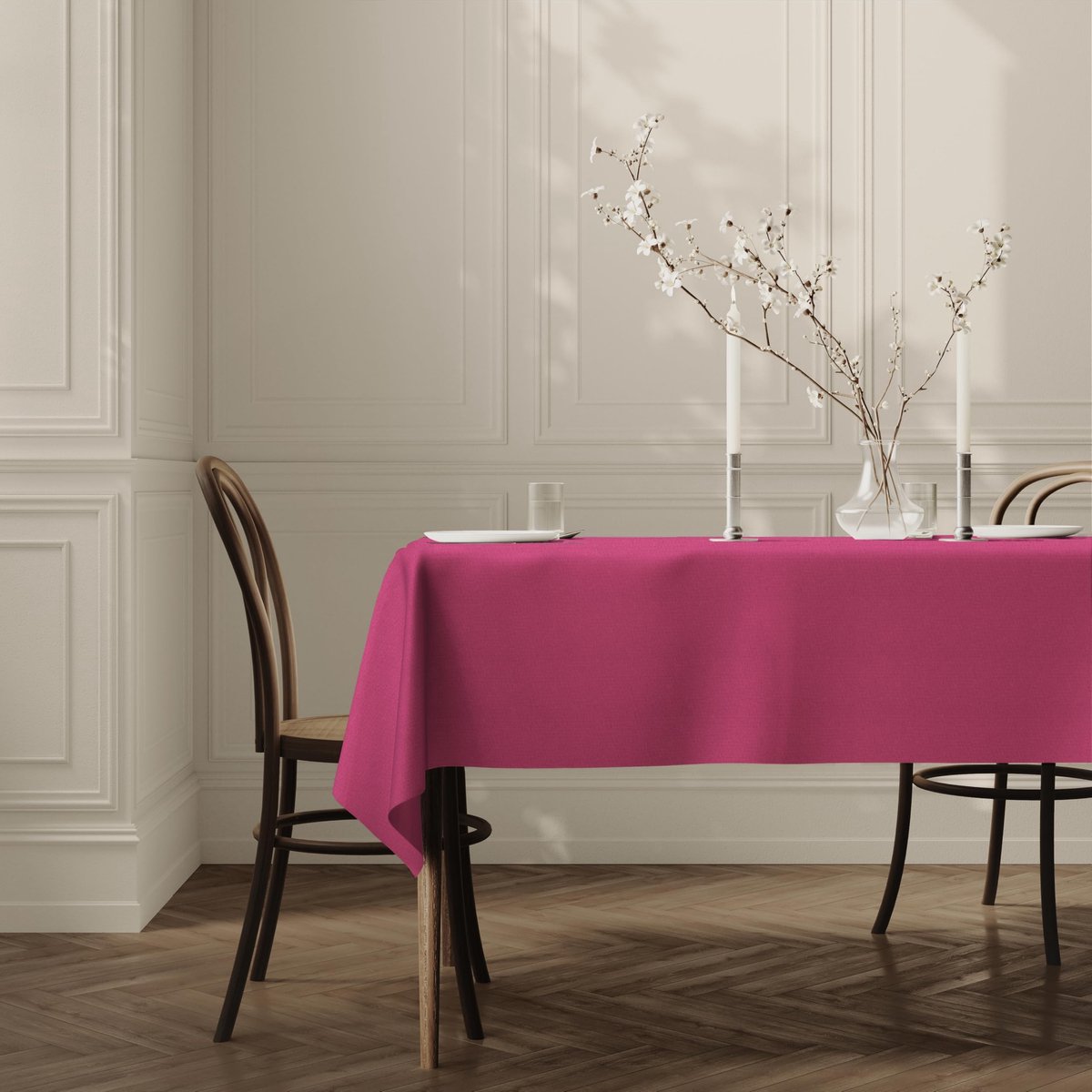 Omgoods - Polyester Tafelkleed 150 x 300 cm in Fuchsia/Pink