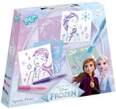 Disney Frozen Totum spray pens feutres pulvérisateurs et pochoirs Elsa, Anna et Olaf - kit de loisirs créatifs jouet créatif filles dès 4 ans