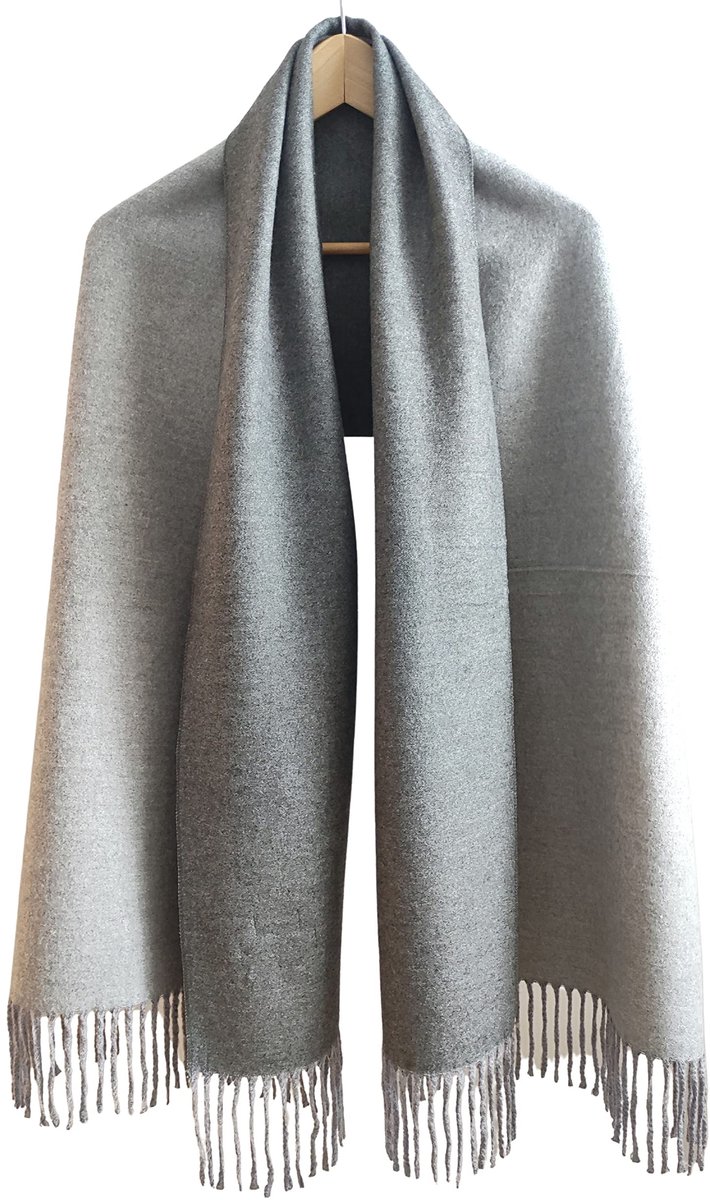 Omgoods - Warme en Zachte Vrouwen Sjaal, Pashmina in Donkergrijs/Licht