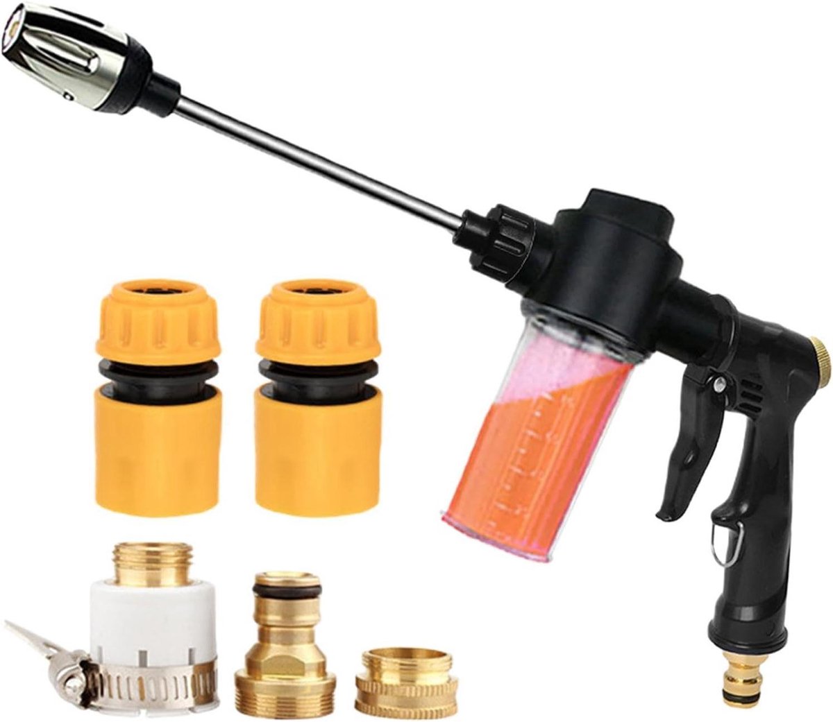 Schuimlans Auto Wassen - Hogedrukschuimer Tuinslang - Voertuigen Reinigen - Produceert Dik Schuim - 28 x 16 x 6 cm