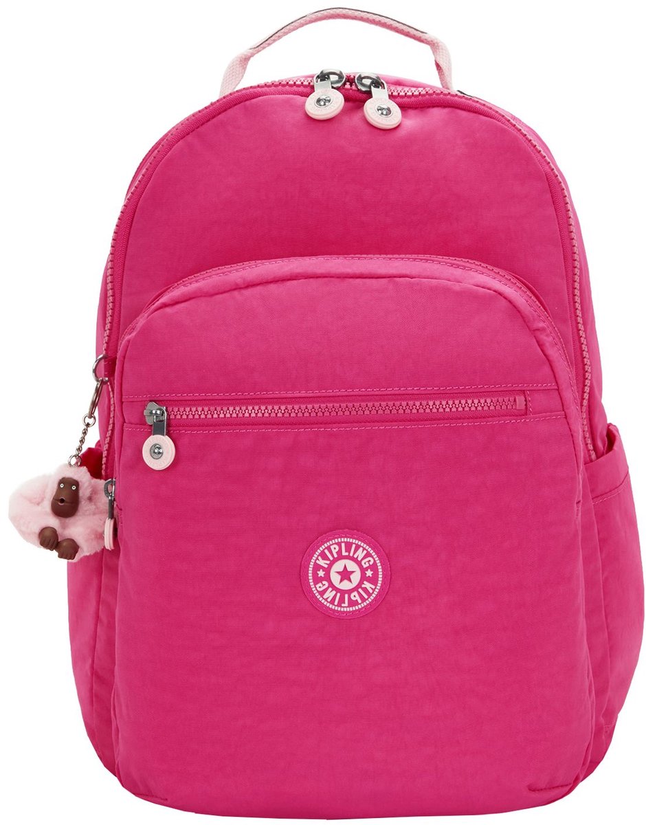 Kipling Seoul College Extra Rugzak School - 15 laptopvak - intense rose