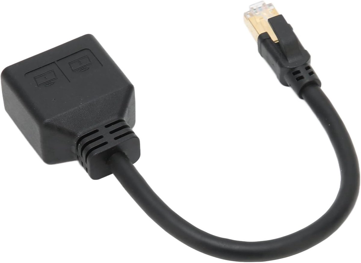 Kabel Splitter Cat 8 Rj45 Ethernet Adapter Kabel Abs Rj45 Ethernet Adapter Kabel Verlenging 1 Naar 2 Poort Uitstekende Verbinding Transmissie Splitter Adapter Voor Thuiskantoor