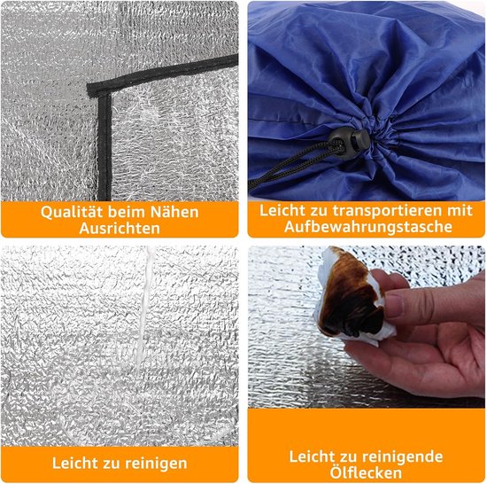 Isolatiemat voor camping, 200 x 200 cm, dikke aluminium campingmat, 2,5 mm, thermische campingmat, waterdicht en opvouwbaar, met tas voor picknick, wandelen, strand — afbeelding 3