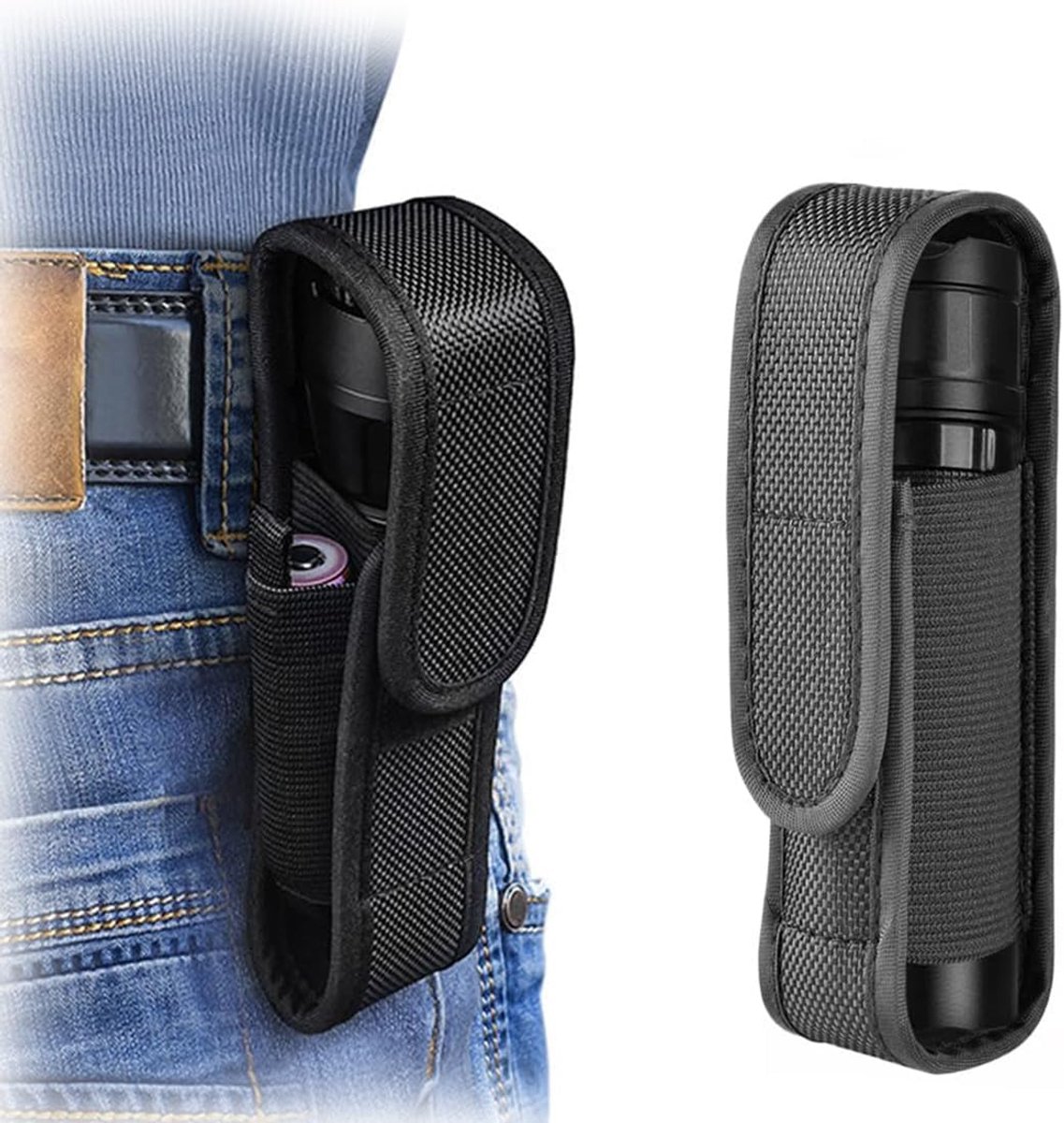 Zaklamptasje, Tactische Zaklamp Tas Houder, 140mm Zaklamp Holster, Afdekking Jachtzaklamphouder Zaklamp Tas voor Outdoor Jagen Kamperen Wandelen