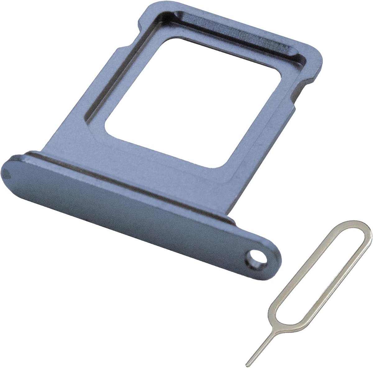 Simkaart Houder Geschikt voor iPhone 13 Pro/13 Pro Max – Sim Tray - Simkaarthouder Vervanging – Sim Card Tray - Incl. Sim Pin en Waterdichte Rubberen Ring - Blauw