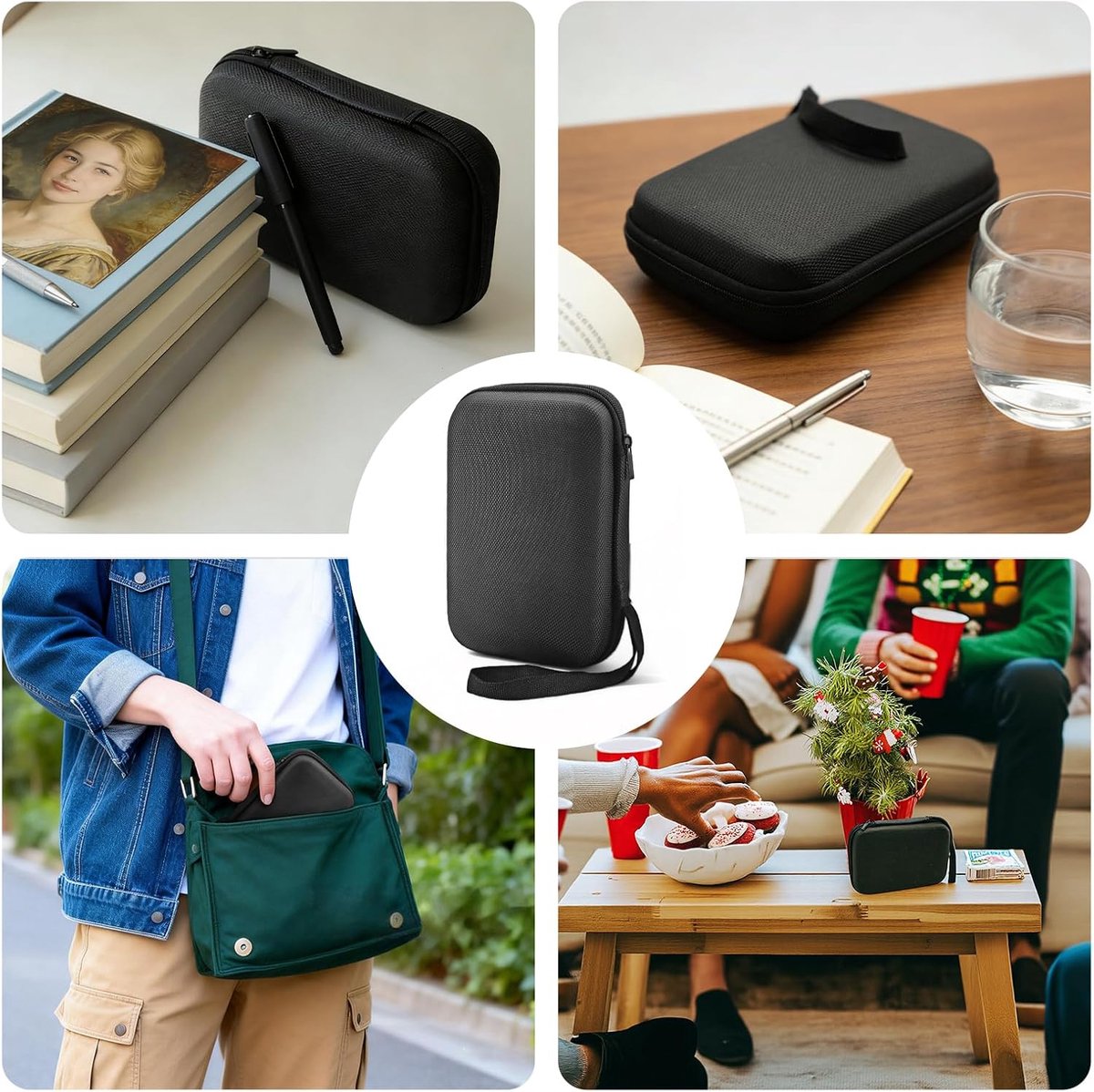 Tas voor Canon Zoemini 2 fotoprinter - hardcase klein voor Canon Zoemini 2/S2 fotopapier fotoprinter, harddiskhoes voor Toshiba Canvio WD Elements, mesh beschermhoes voor mini printer, zwart — cadeau in Cadeau-ideeën - foto 5