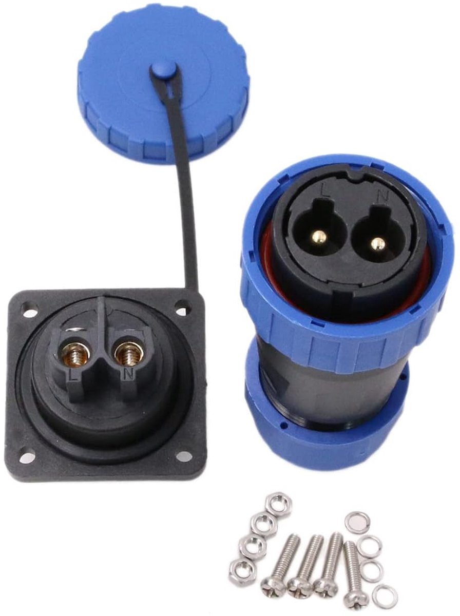 TY28 2 Pin 45A Luchtvaart Waterdichte Power Connector Mannelijke Vrouwelijke Kabel Plug Socket Schroef-Crimp Solder-Vrije Quick-Disconnect voor Outdoor Solar Truck Apparaat