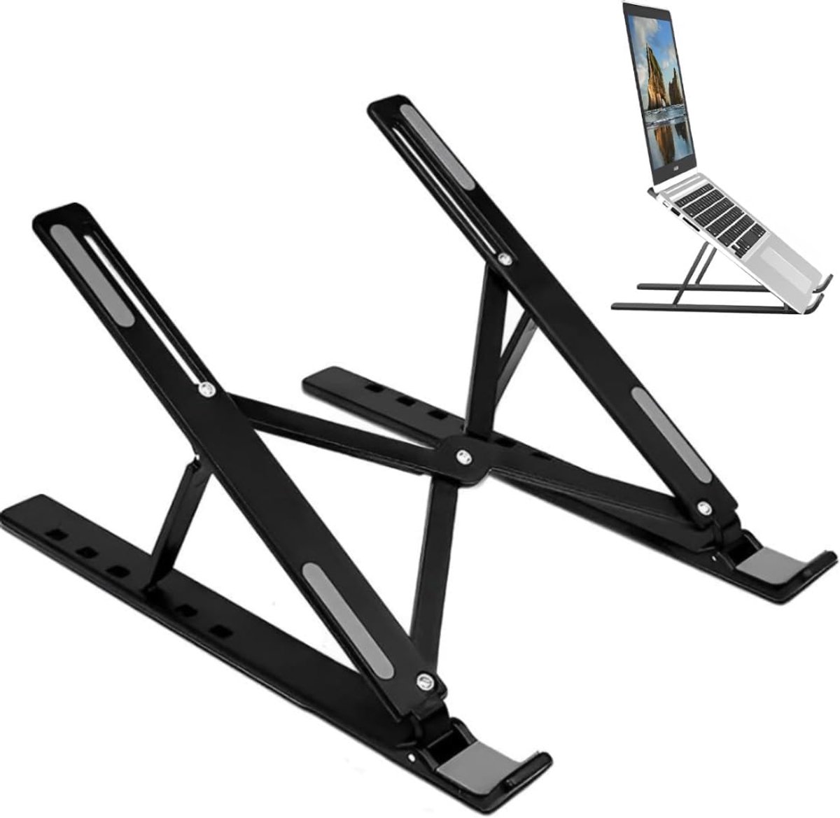 Computer met 10 instelbare niveaus, antislip laptop van ABS en siliconen, licht, ergonomisch voor een betere warmteafvoer (compatibel met de meeste laptops)