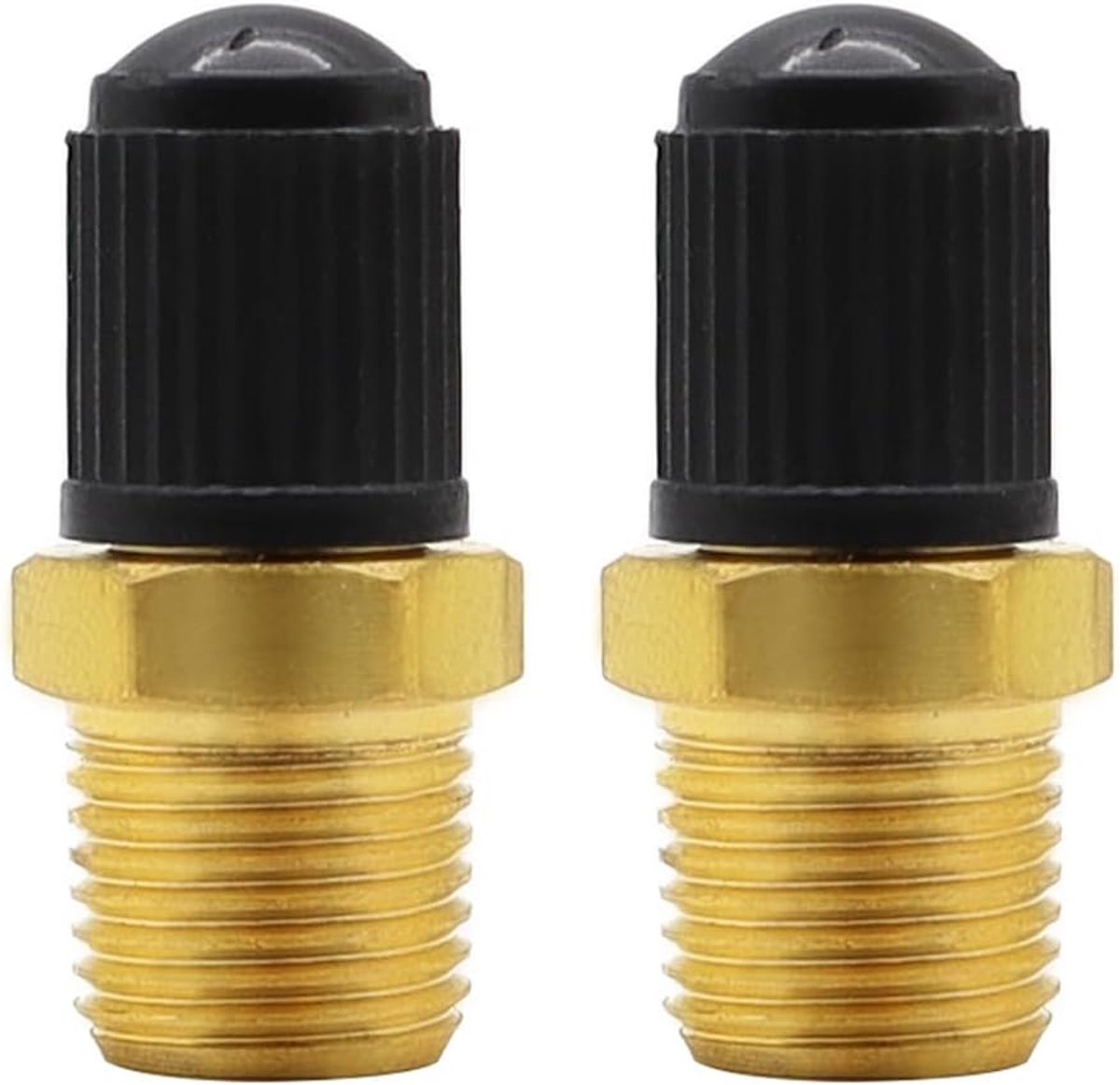 2 stuks messing tank vulklep 1/8 inch NPT MPT luchtcompressor tank vulklep, Schrader-klep geschikt voor luchtcompressoren, auto's, motorfietsen, fietsen