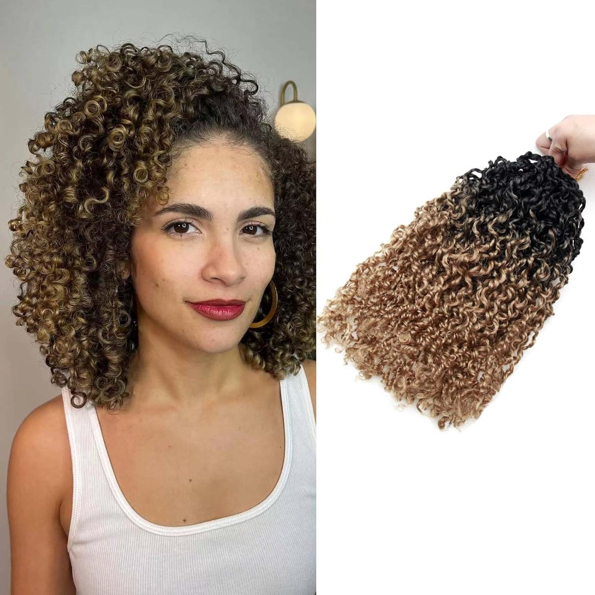 8 Inch Yanky Twist Crochet haar Pre-twist Vlechten Haar 5 Packs Mini Twist Crochet Vlechten Bouncy Korte Passie Twist Vlechten Haarextensies voor Vrouwen