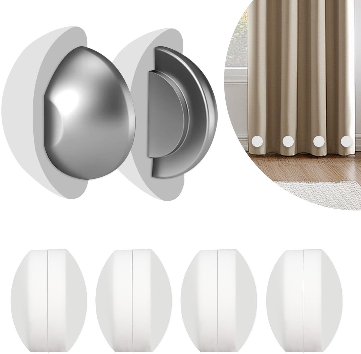 Omgoods - 8 Stuks Douchegordijn Gewichten - Magnetische Tafelkleed Gewichten met Roestvrije Siliconen Coating