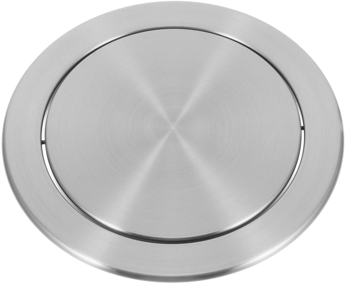 Omgoods- Klapdeksel Inbouwdesign - Afvalemmer - Roestvrij Staal - Compact - Geschikt voor Thuis/Kantoor - Afmetingen 16,5 x 16,5 x 3,3 cm - Afvalbakdeksel