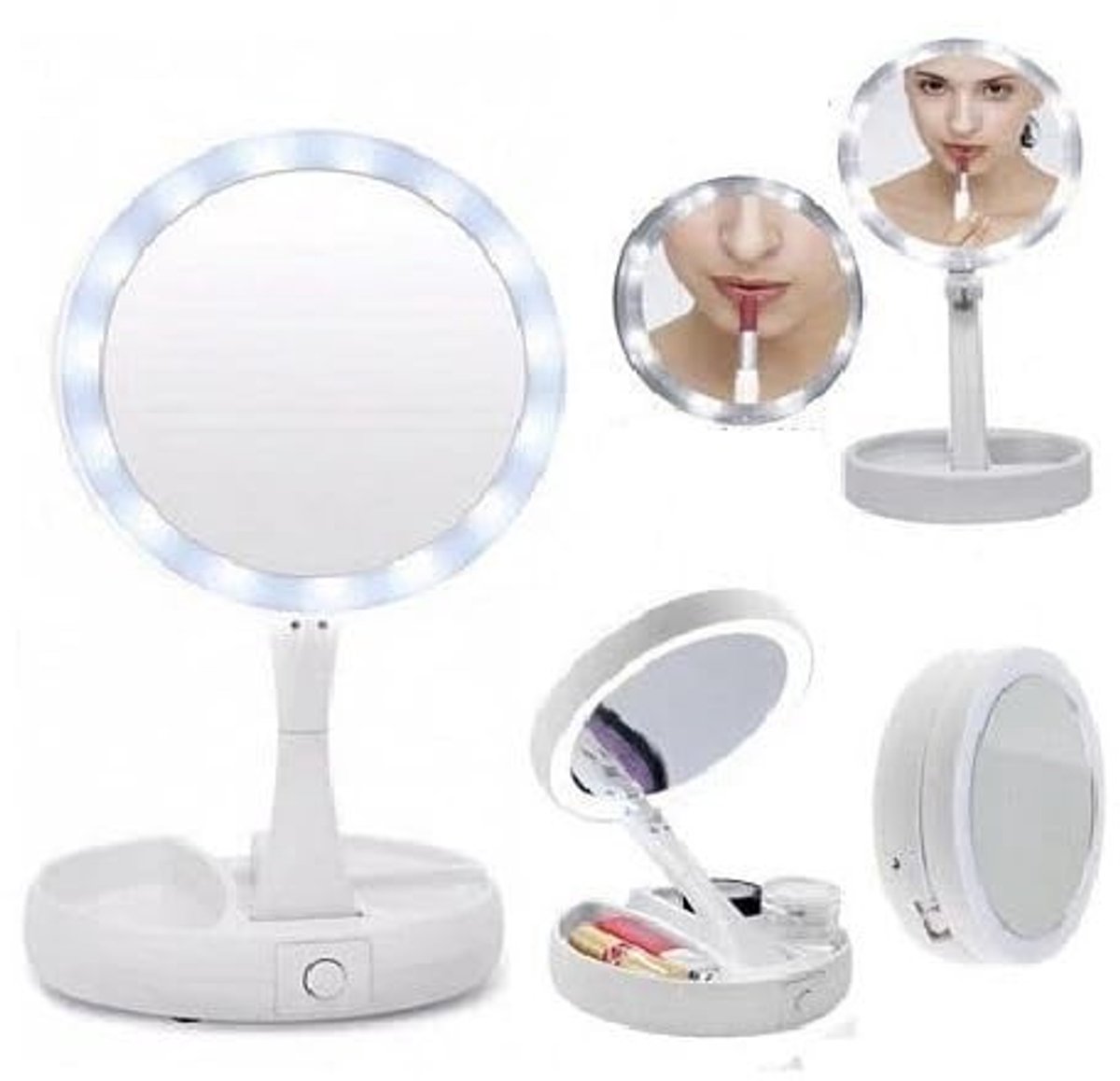 Omgoods - Verstelbare Make-up Spiegel met LED Verlichting