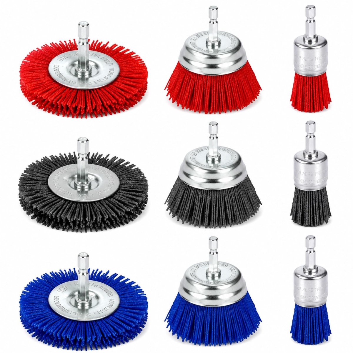 Omgoods - 9-Delig Nylon Borstelset voor Boormachines