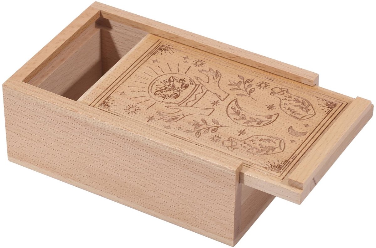 Omgoods - Beukenhouten Opbergdoos voor Tarotkaarten en Sieraden