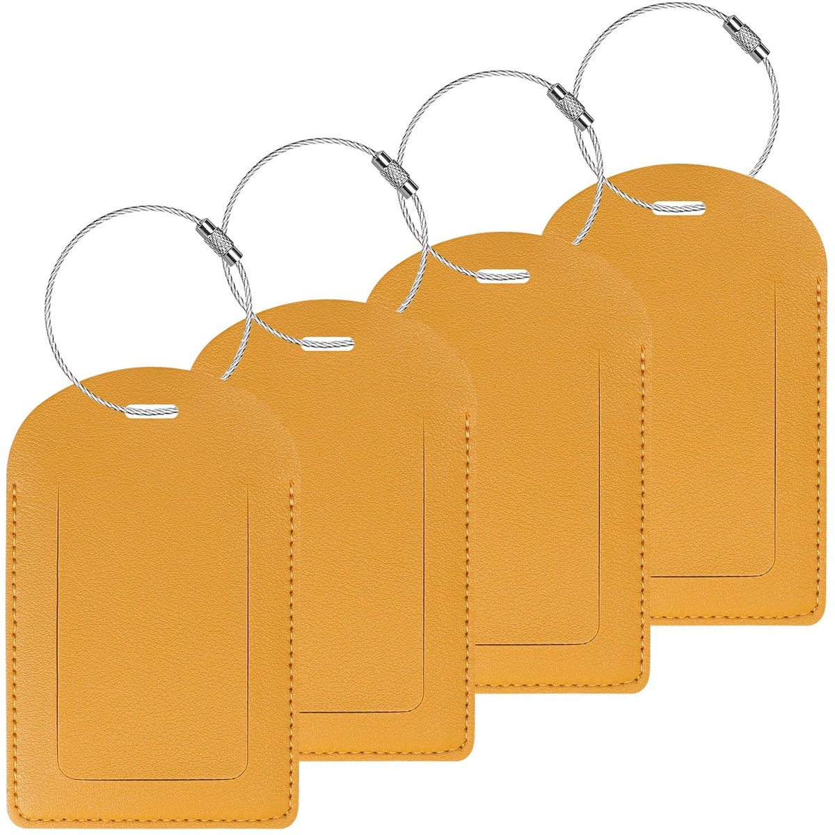Omgoods - Set van 4 Goedkeurde PU Luggage Tags met Privacy Cover