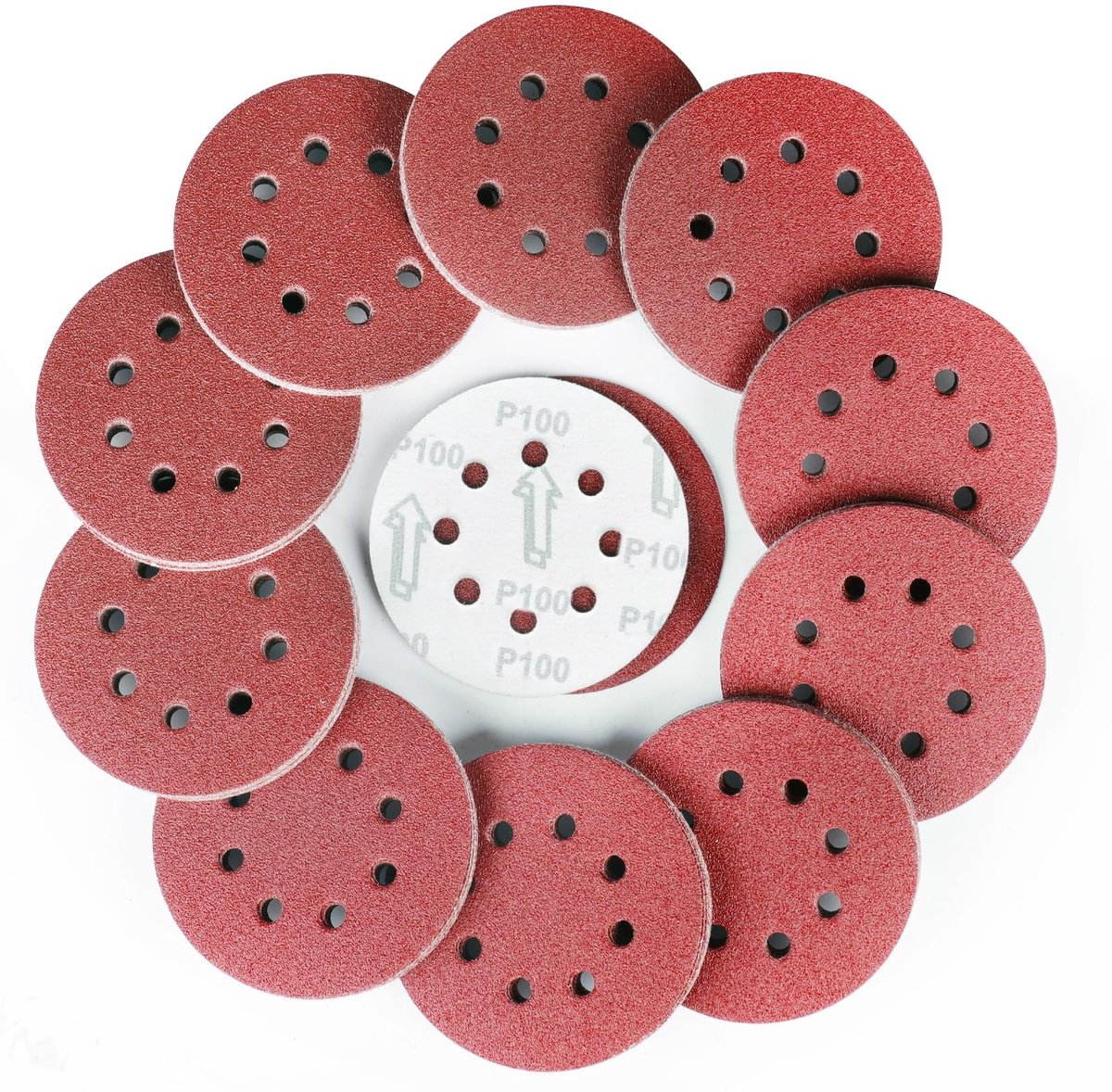 Omgoods - Set van 100 Schuurdiscs 100 Grit 125mm voor Orbital Sander
