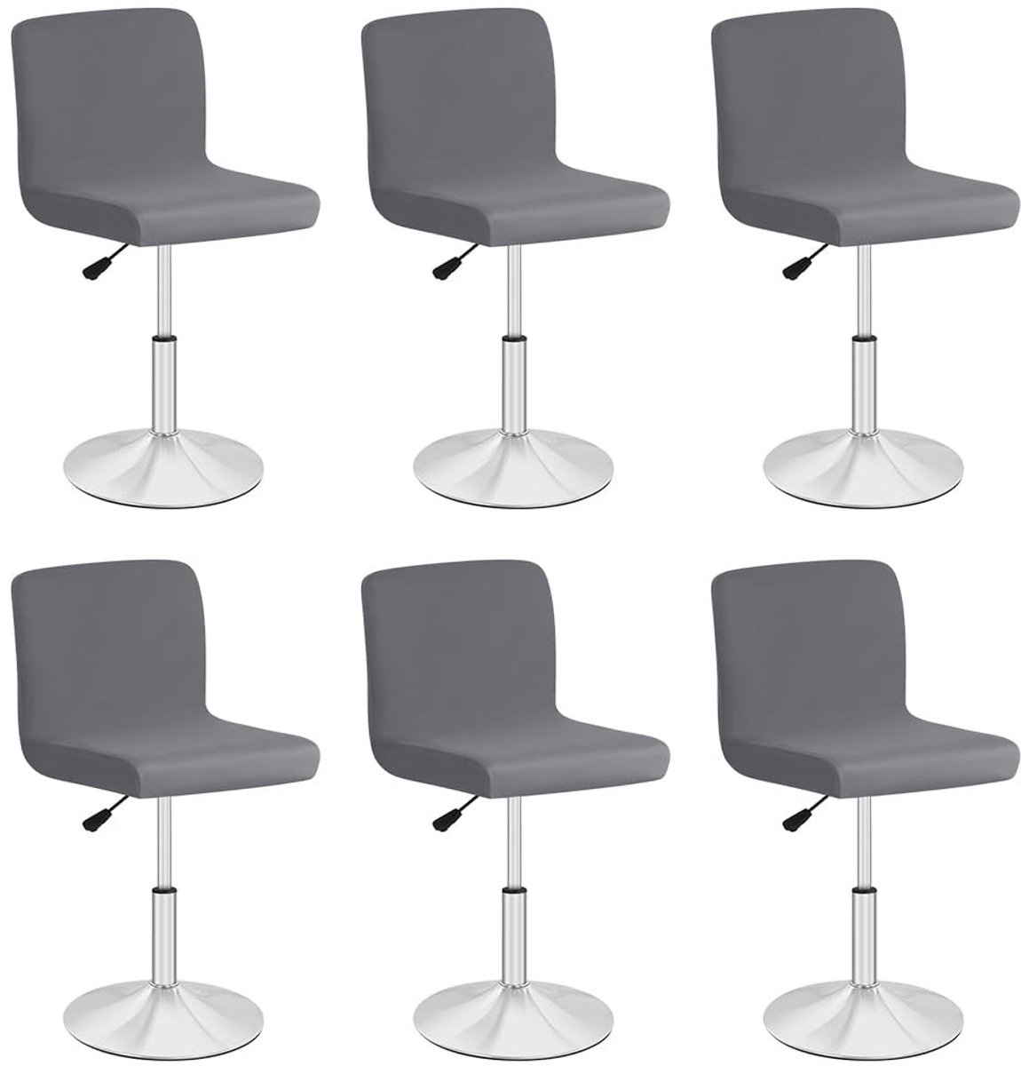 Omgoods - Set van 4 Verstelbare Stoelhoezen voor Barstoelen in Grijs