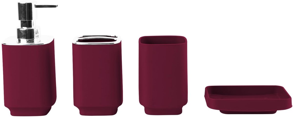 Omgoods - 4-delige Badkameraccessoireset met Zeepdispenser en Tandborstelhouder