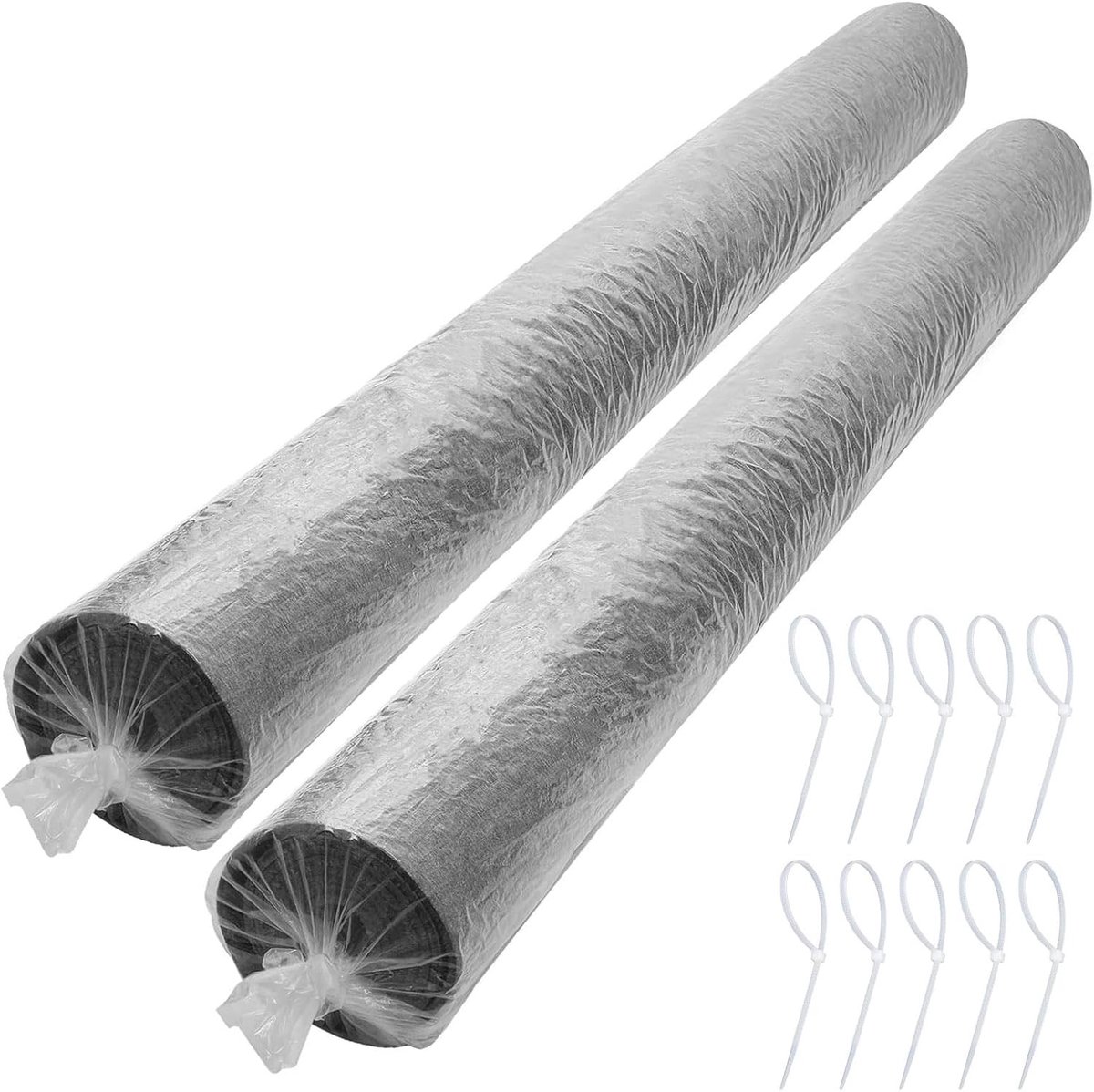 Omgoods - 2 Stuks Transparante Tapijtopbergzakken met Kabelbinders