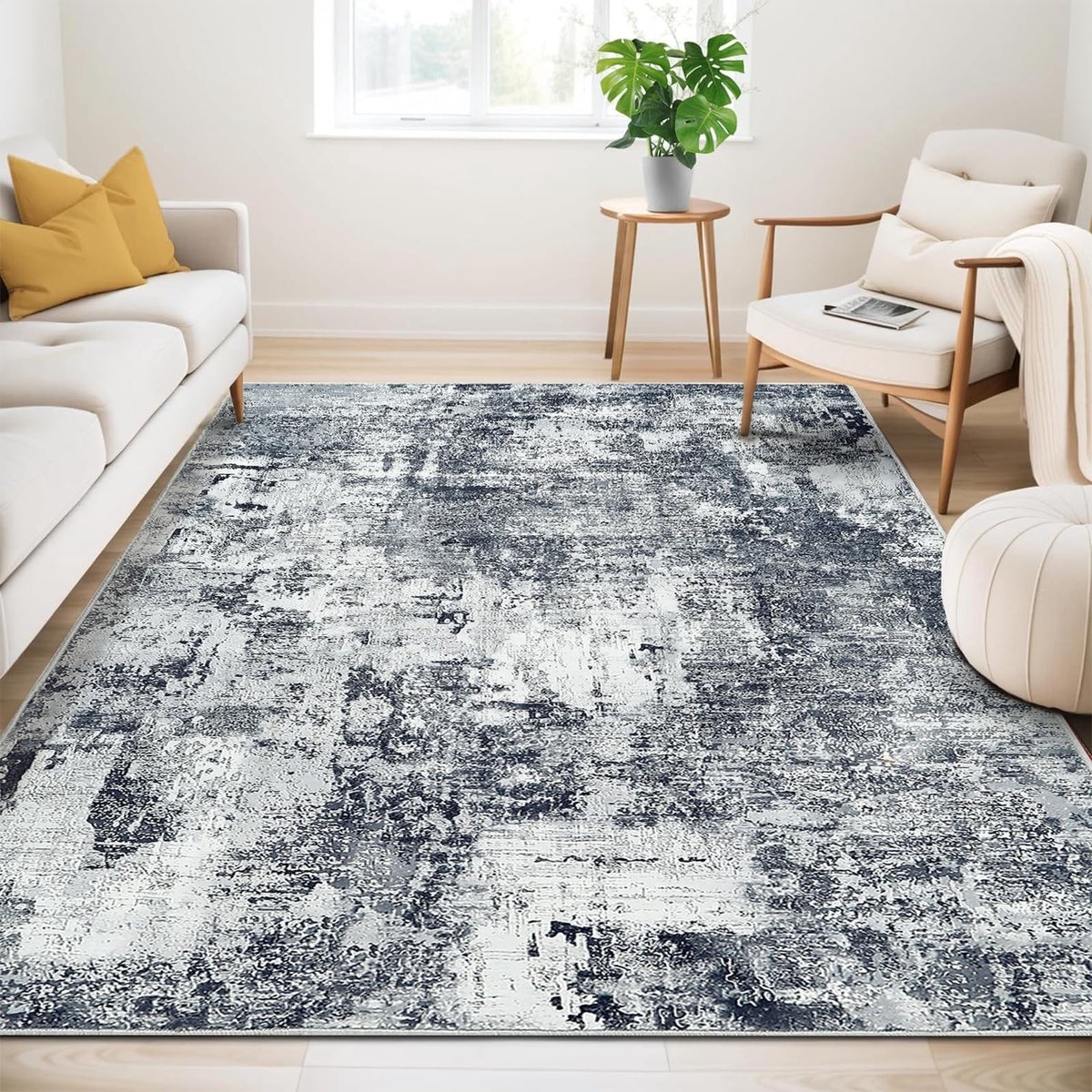 Omgoods - Vloerkleed 160 x 230 cm, Grijs, Abstract Vintage Design