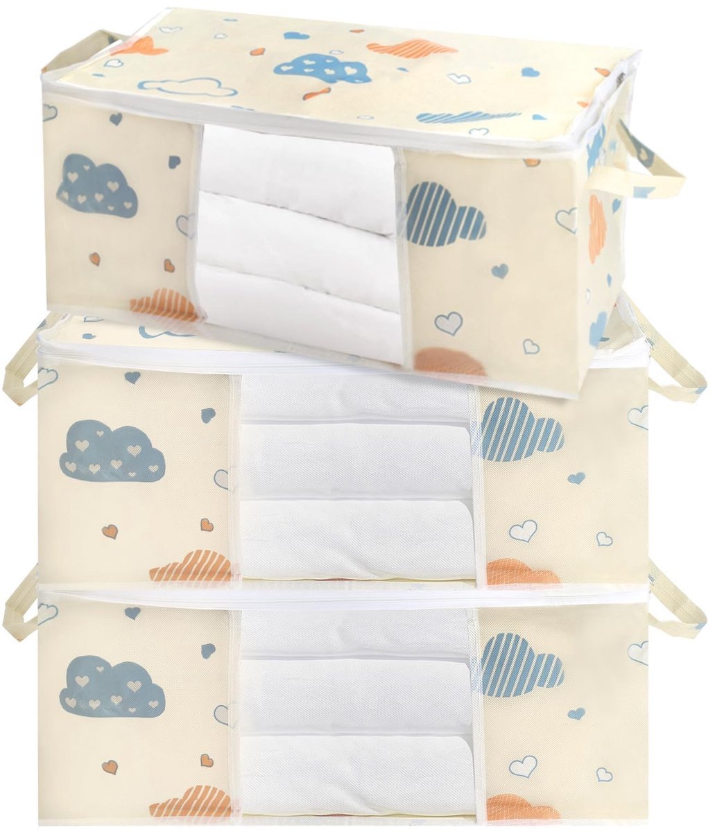 Omgoods - 3 Stuks Opbergdozen voor Kleding met 50L Capaciteit
