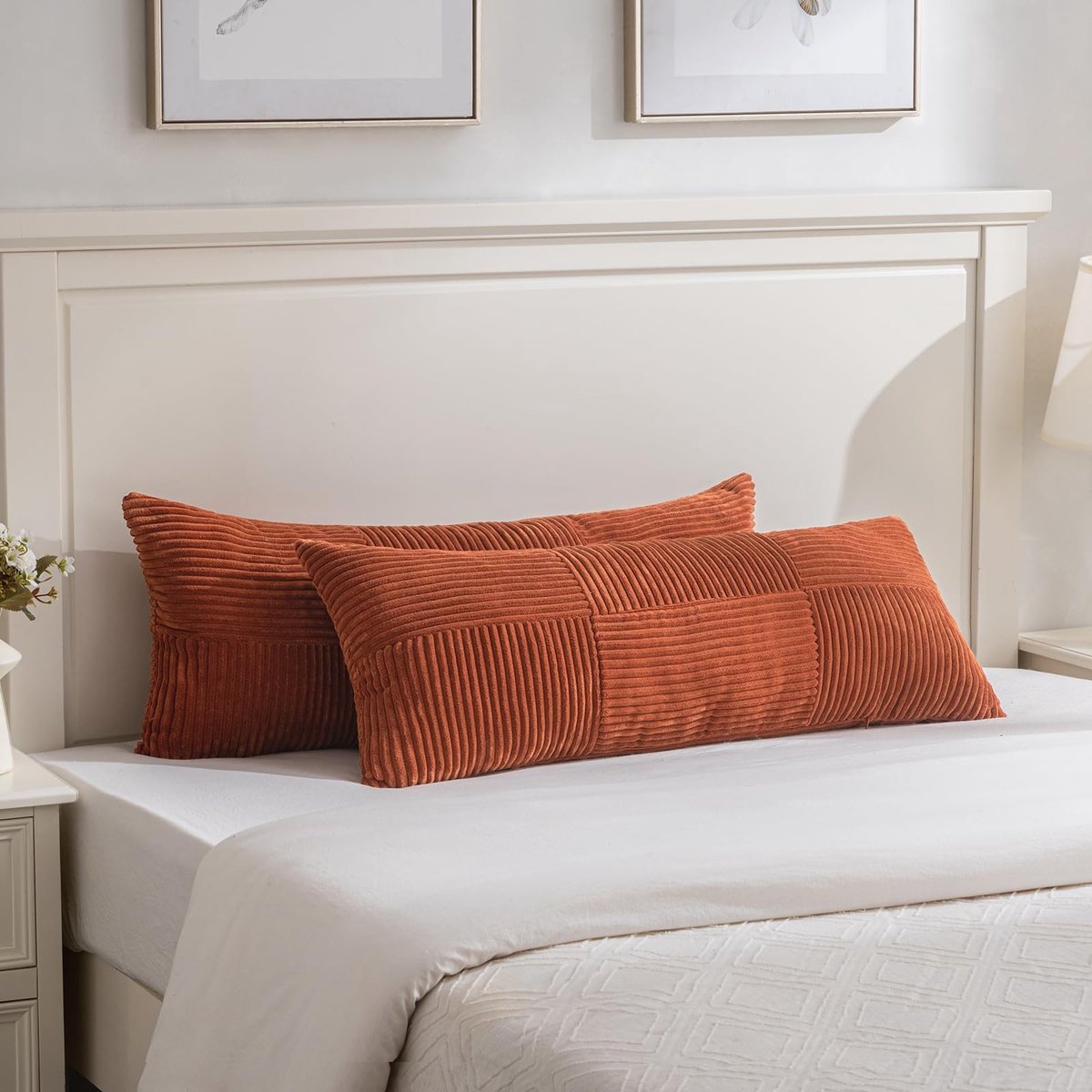 Omgoods - Set van 2 Caramel Kussenhoezen 40 x 145 cm van Zacht Corduroy