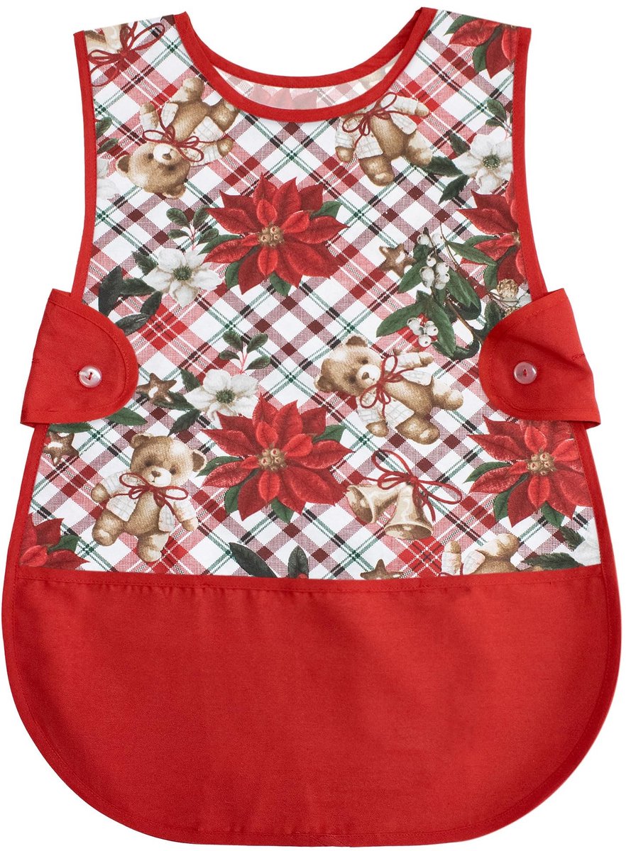 Omgoods - Kerst Schort van 100% Katoen - Met Santa Claus en Kerstboom Motieven