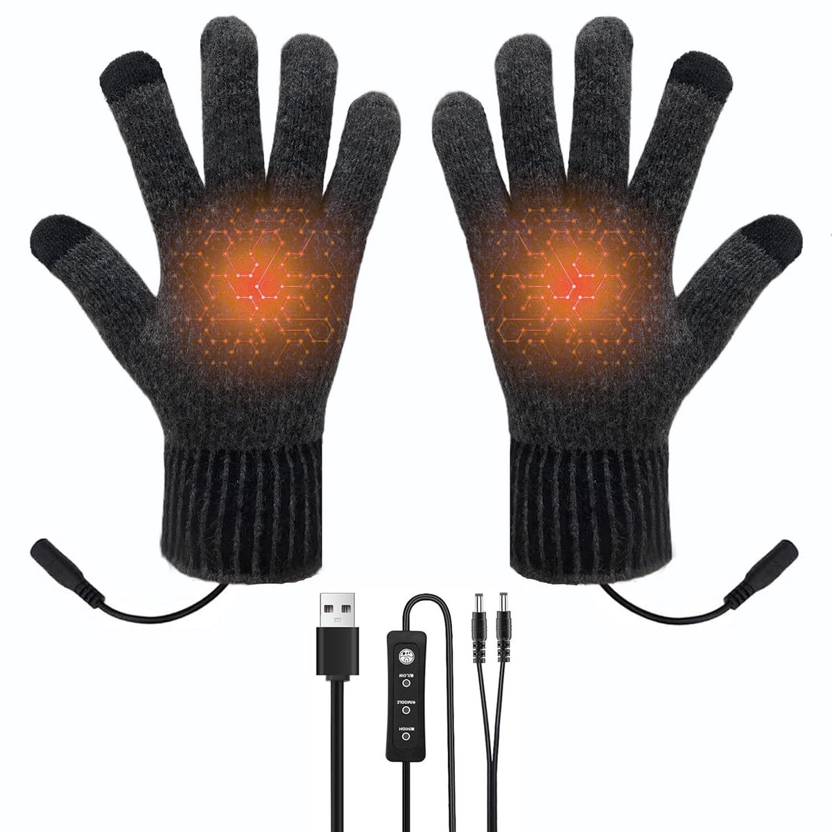 Omgoods - USB Verwarmde Handschoenen met Touchscreen en 3 Temperatuurinstellingen