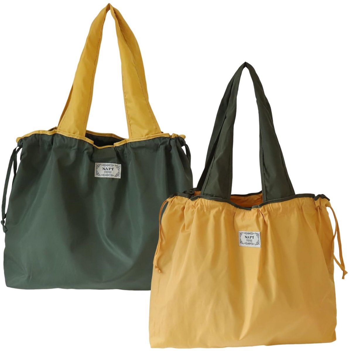 Omgoods- Boodschappentas opvouwbaar - 2 stuks grote boodschappentassen - waterdichte draagtas - lichtgewicht nylon - trekkoord - duurzaam en veelzijdig - Shopper