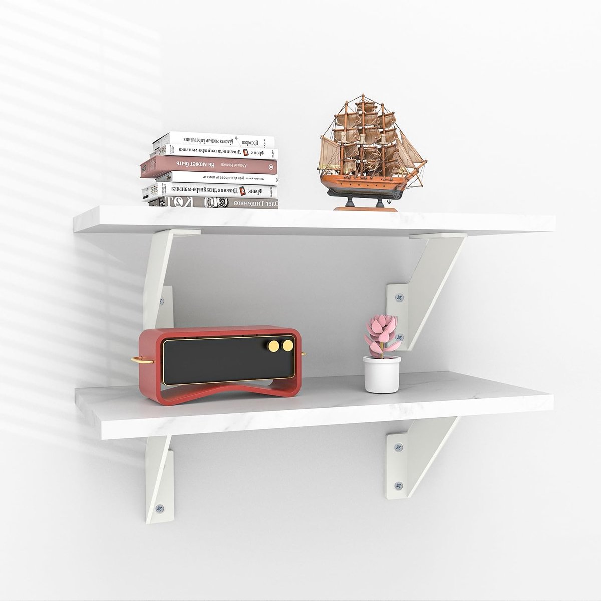 Omgoods - Set van 2 Moderne Wandplanken, 43 cm, Drijvende Plank