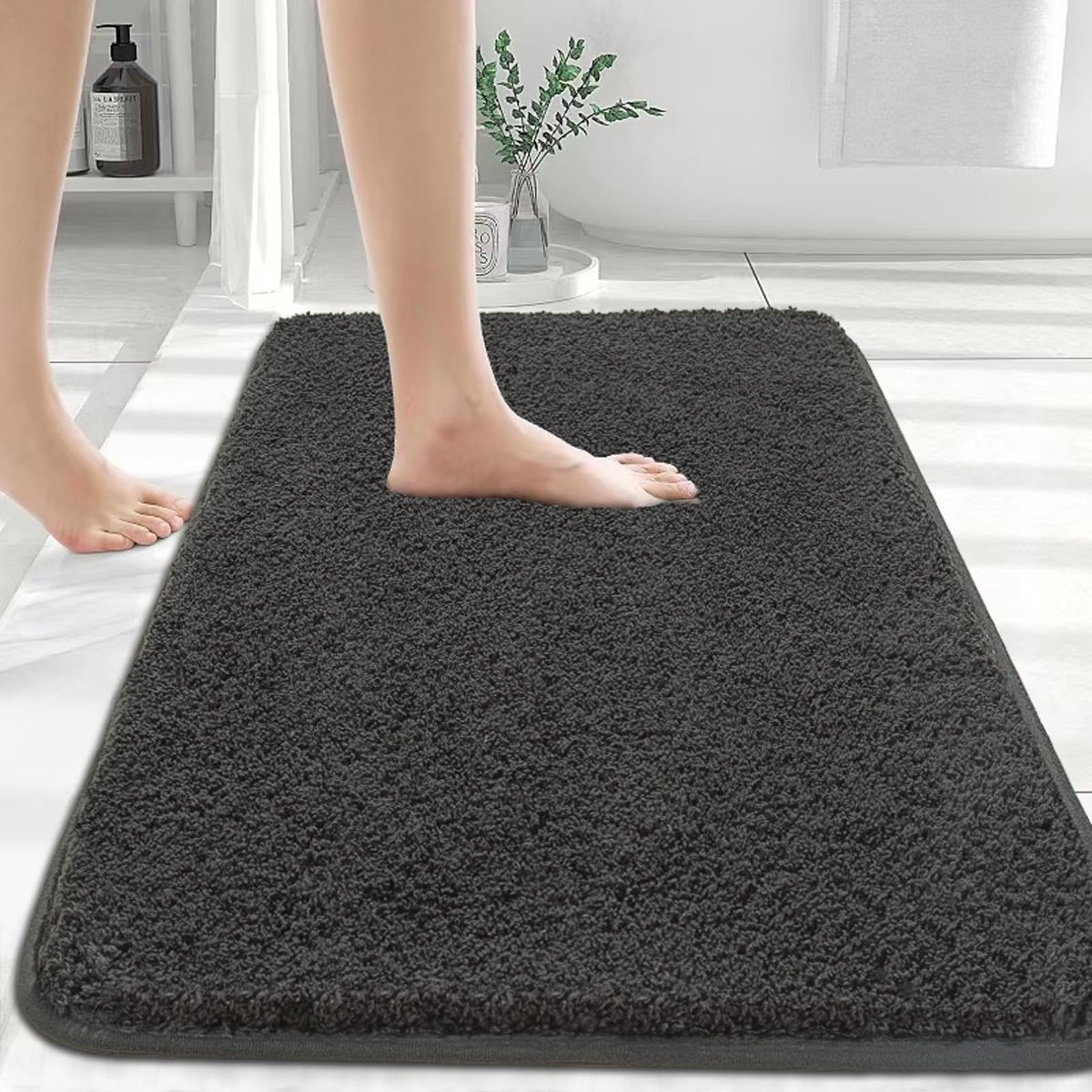 Omgoods - Grijs Badmat 40 x 60 cm Super Absorberend en Antislip