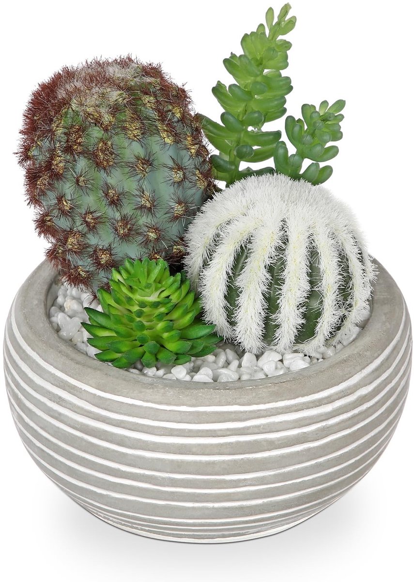 Omgoods - Kunstmatige Cactus in Bloempot voor Decoratie