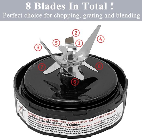 Omgoods- Sapcentrifuge Messen Vervangend - Compatibel met Ninja Foodi Power Nutri Mixer - Reserveonderdelen - Blender Blade - Hoogwaardige Kwaliteit - Precisie Snijden — afbeelding 3
