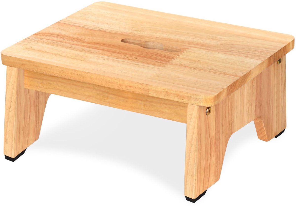 Omgoods - Houten Voetsteun met Antislip voor Volwassenen en Senioren