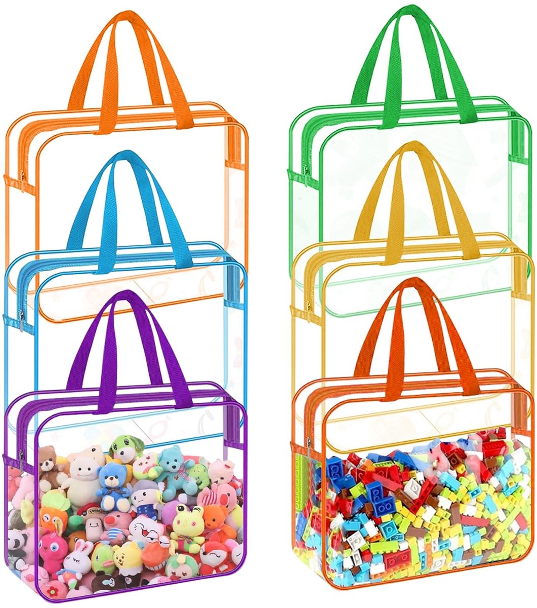 Omgoods - Set van 6 Transparante Toilettassen - Met Rits voor Organisatie