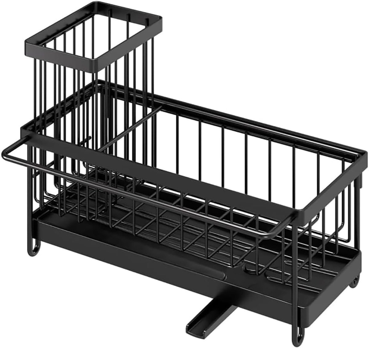 Omgoods - Wastafel Organizer met Handdoekhouder - Zwart Keuken en Badkamer
