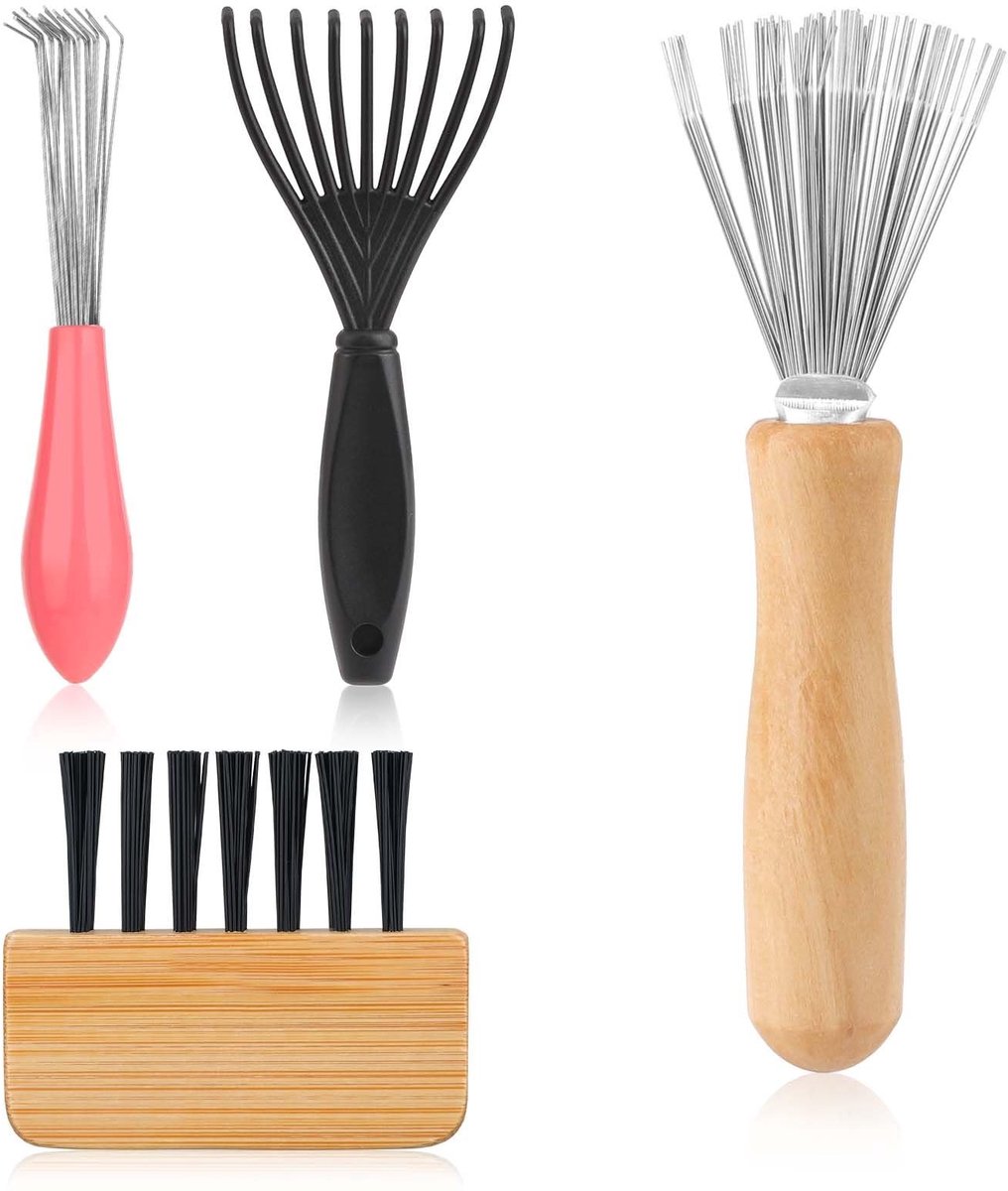 Omgoods - 4-delige Haarborstel Reinigingsset - Inclusief Mini Borstel en Schoonmaakgereedschap