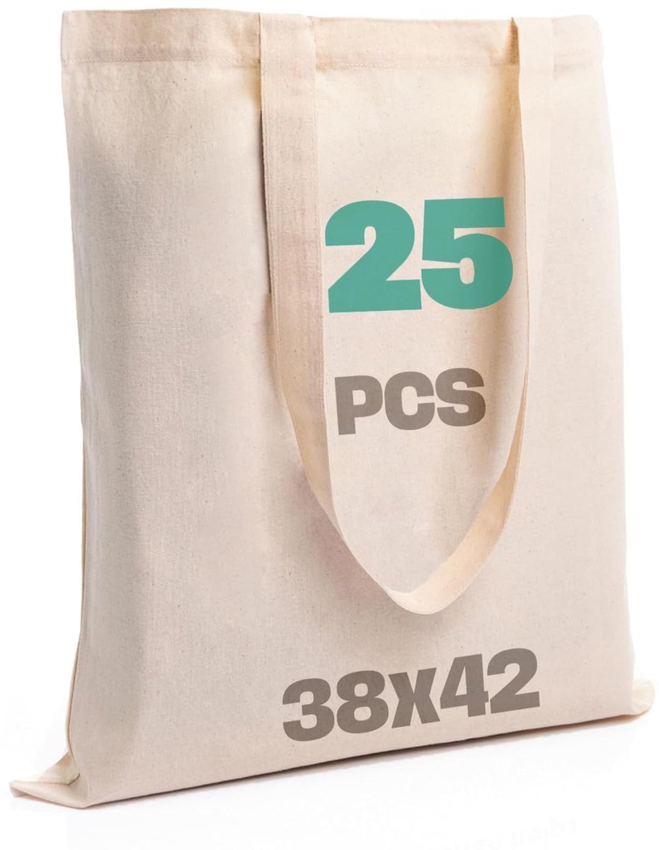 Omgoods - Eco Vriendelijke Katoenen Tas met Lange Handvatten