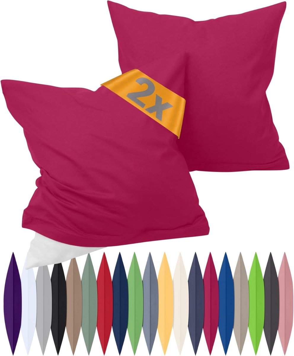 Kussenslopen 50 x 50 cm - 100% Katoen - Elegant Bordeaux - Duurzaam en Ademend - ShopVlot