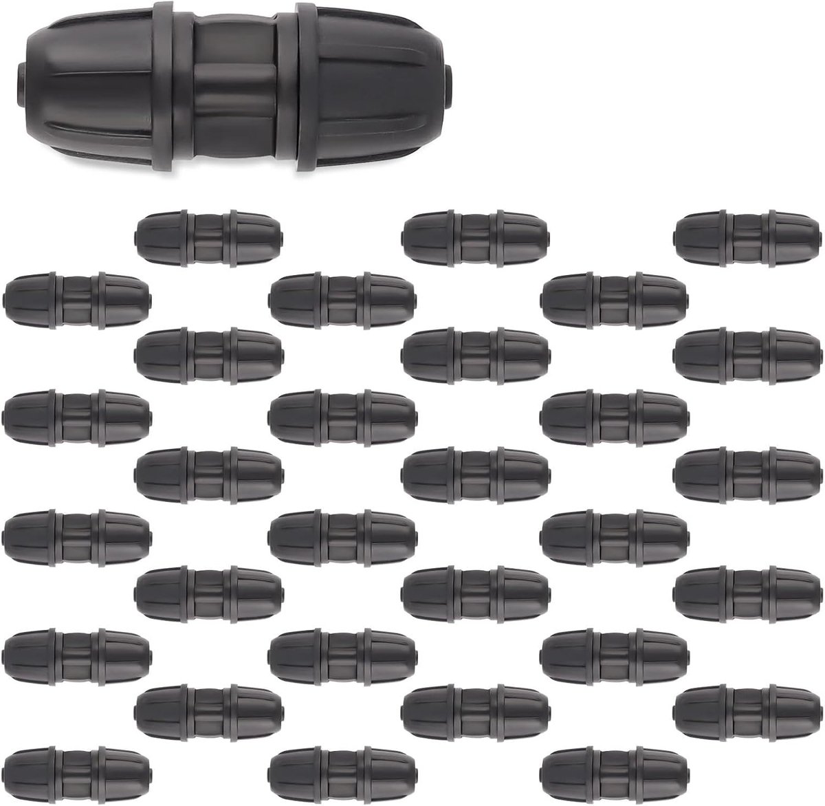 30 stuks 1/4 inch druppelirrigatiefittingen met vergrendeling en weerhaak, rechte doorvoeraansluitingen voor 6 mm irrigatieslang, druppelleidingaansluitingen voor de tuin