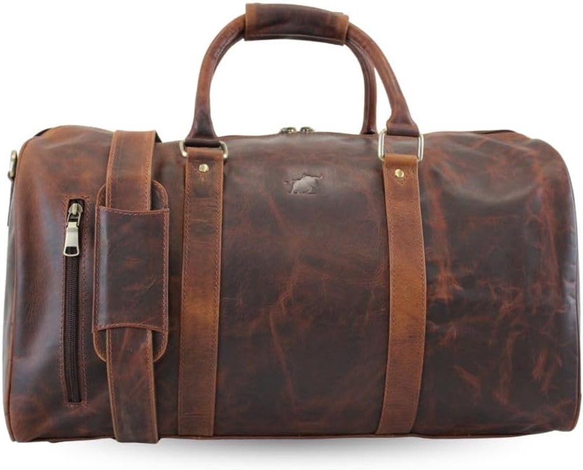 Weekendtas 54 cm - Echt leer - Luxe duffel bag - Ideaal voor reizen - SnelShoppen