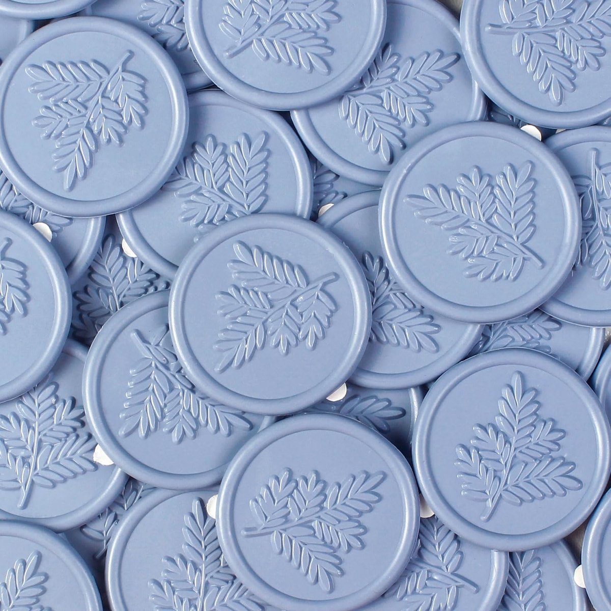 48 Zelfklevende Lakzegels Blauw, Olijftak Motief | Ideaal voor het versieren van uitnodigingen, enveloppen, cadeaus en speciale gelegenheden.