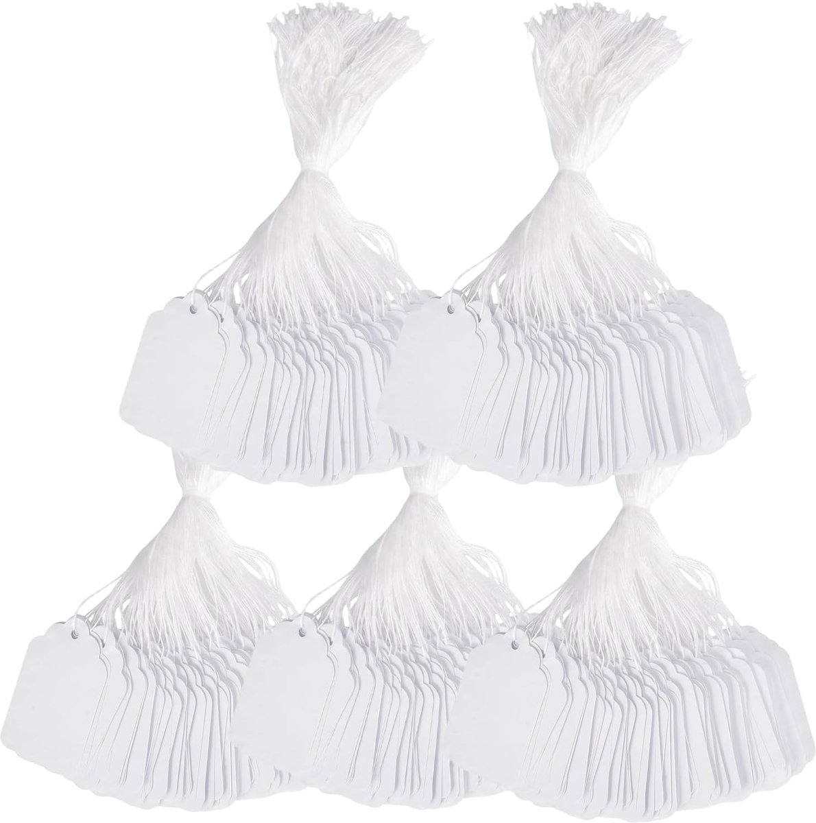Prijsetiketten, hangende etiketten | markeringsetiketten met draad, hangende etiketten, klein, voor vlooienmarkt, sieraden, cadeau, hangtags (wit)